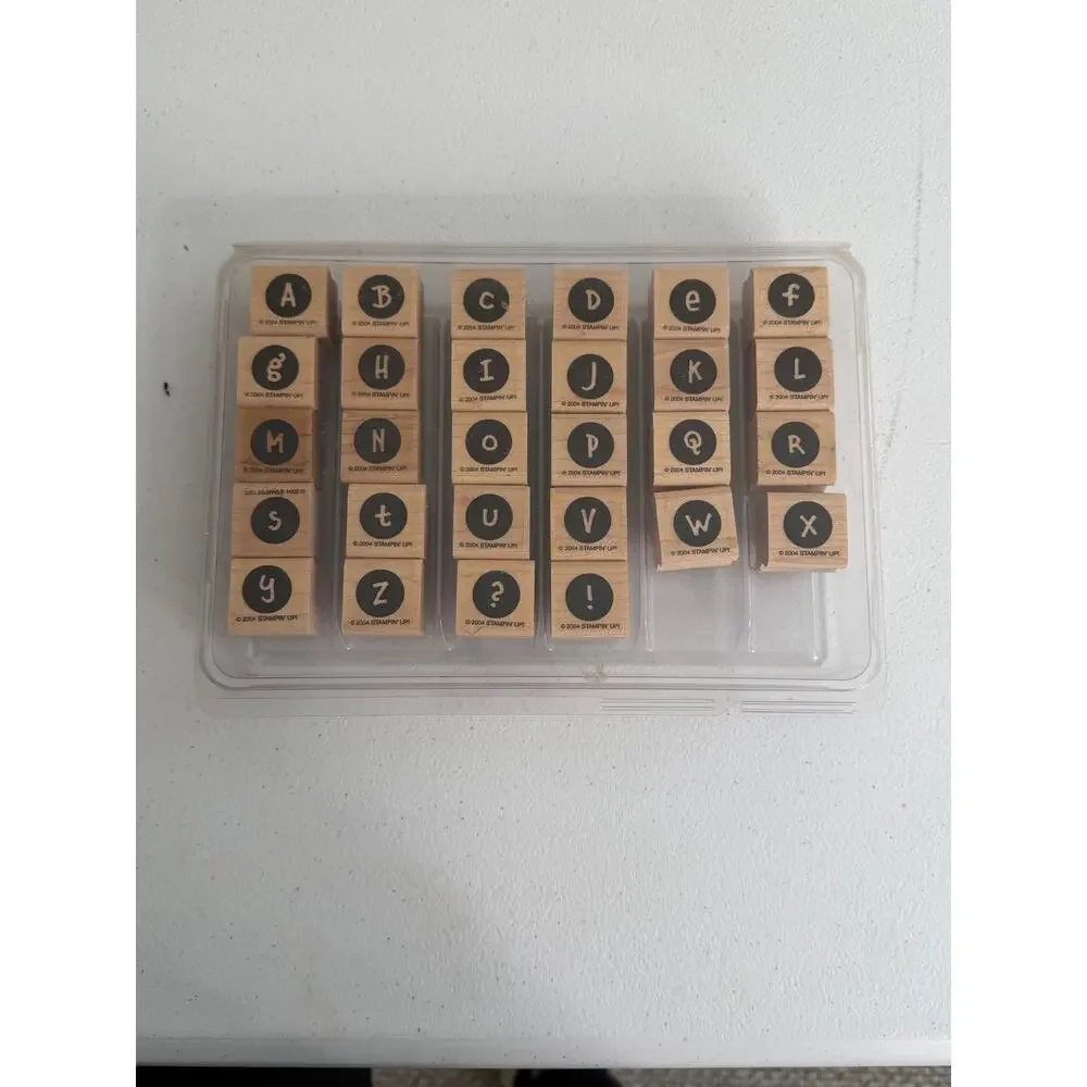 Stamping’ up wooden alphabet letter stamps set 28 pieces